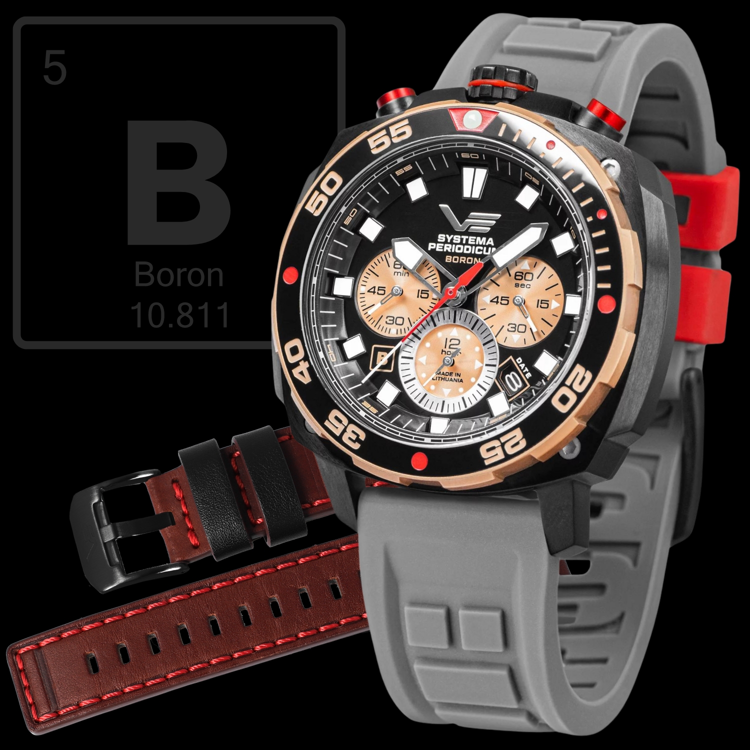 Zegarek Vostok Europe VK67-650E721S Systema Periodicum Boron męski 